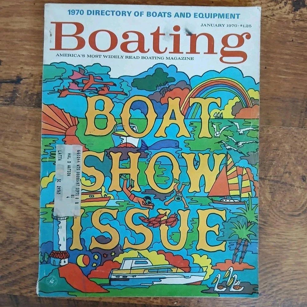 Lot Of 4 Vintage Boating Magazines 1970-1971 With Boat Show Issue Water Sailing